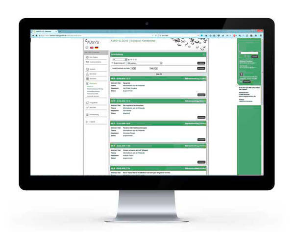 AMSYS unterstützt die Organisation aller wissenschaftlicher Konferenzen.